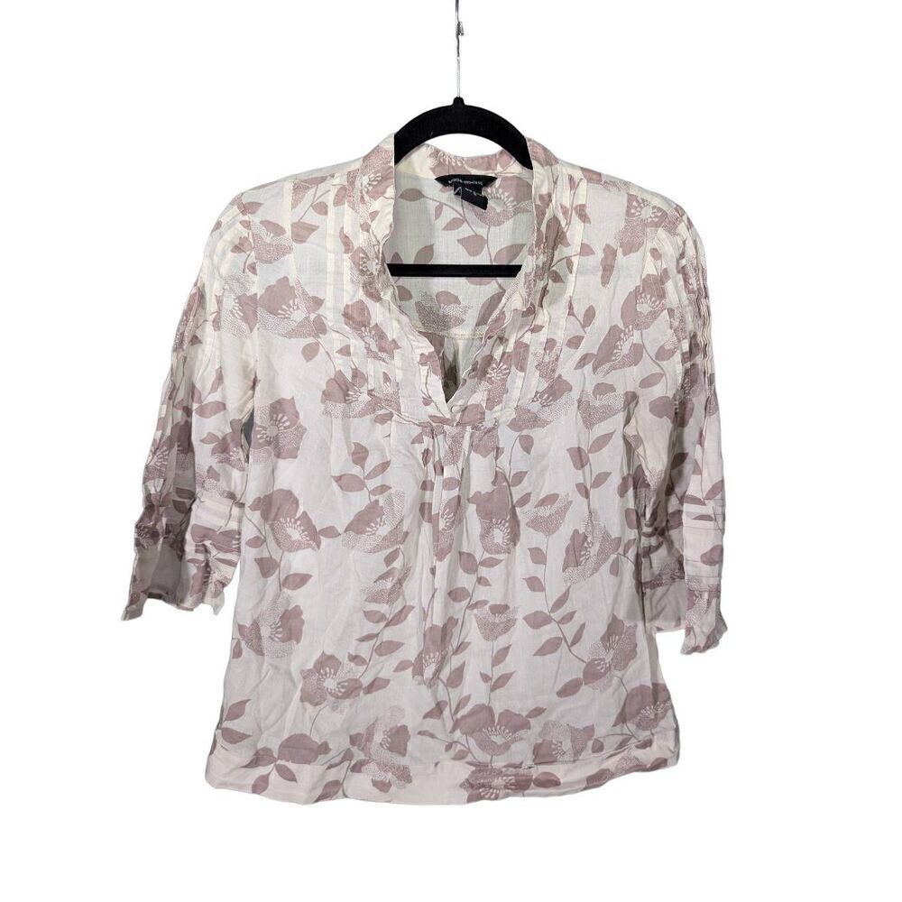 Moda international Floral Flowy Blouse Shirt Bell Sleeves Women's Small